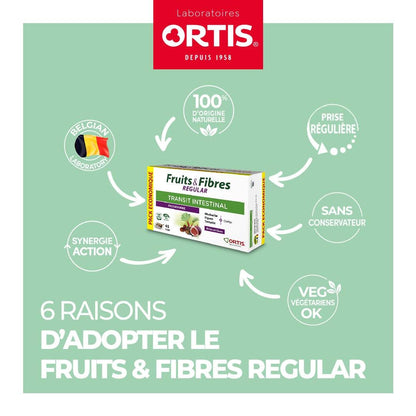 Ortis Fruits & Fibres Regular 45 Squares to Chew – Nutritional Supplement