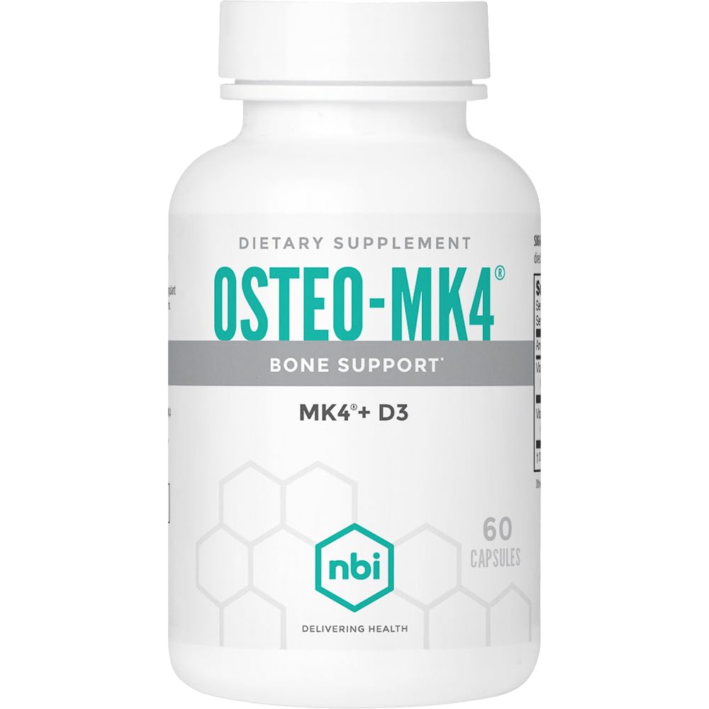 Osteo-MK4 Bone Support - Vitamin D & K Complex, 60 Veggie Capsules | NBI