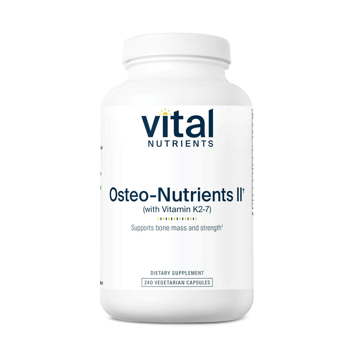 Vital Nutrients Osteo-Nutrients II | Vitamin K2 + D3, Calcium, Magnesium, Boron for Bone Strength & Heart Support | Vegetarian | 240 Capsules