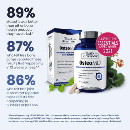 1MD Nutrition OsteoMD – Comprehensive Bone Health Support with Vitamin D3, K2 (MenaQ7) & Hydroxyapatite