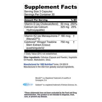 1MD Nutrition OsteoMD – Comprehensive Bone Health Support with Vitamin D3, K2 (MenaQ7) & Hydroxyapatite