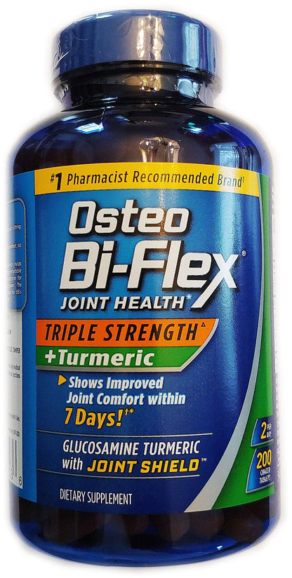 Osteo Bi-Flex Triple Strength + Turmeric (200 Tablets) – Glucosamine HCI & Curcumin for Joint Support