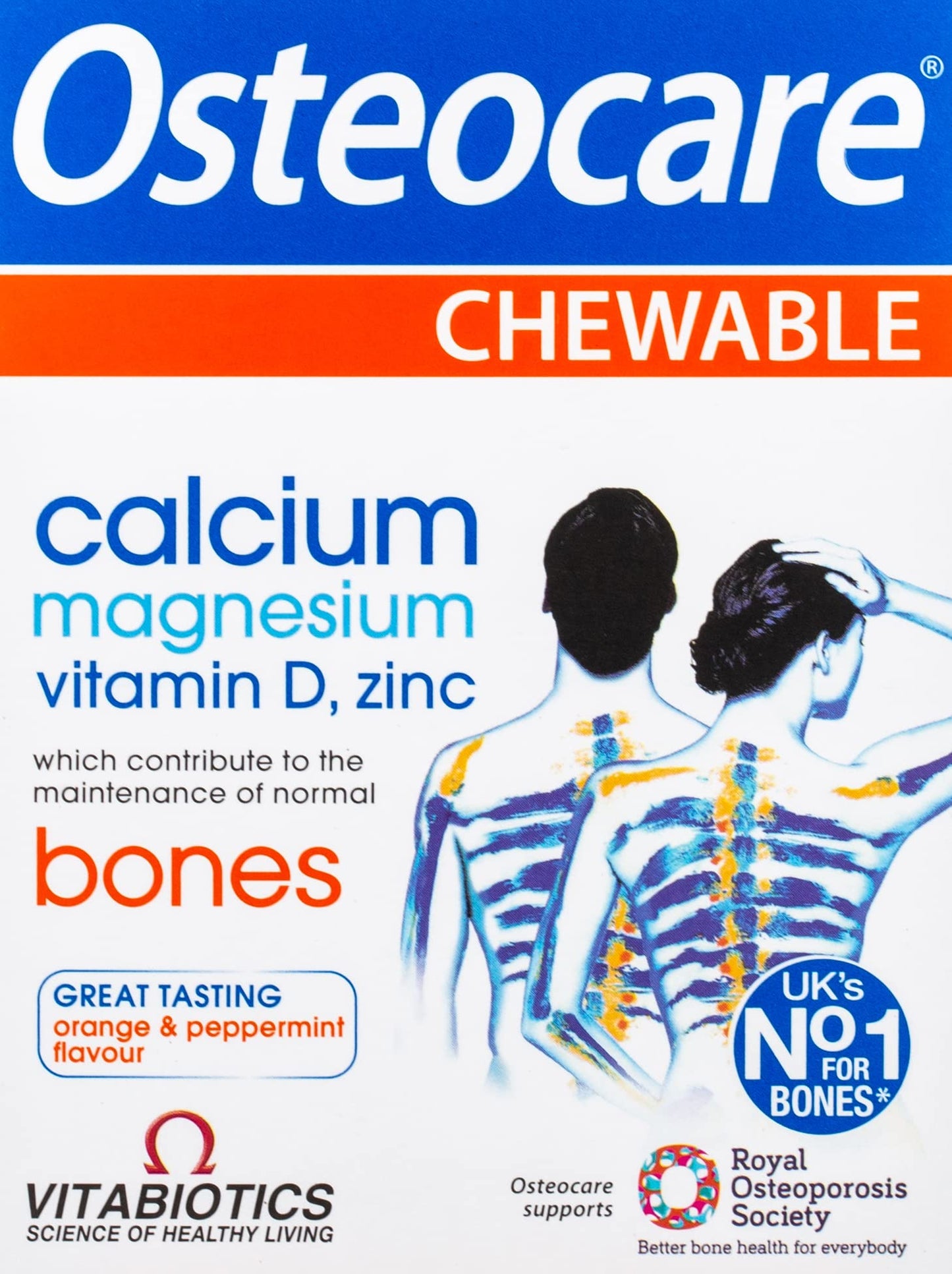Osteocare Chewable 30 Tablets - Peppermint & Orange Flavor