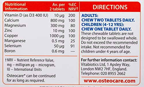 Osteocare Chewable 30 Tablets - Peppermint & Orange Flavor
