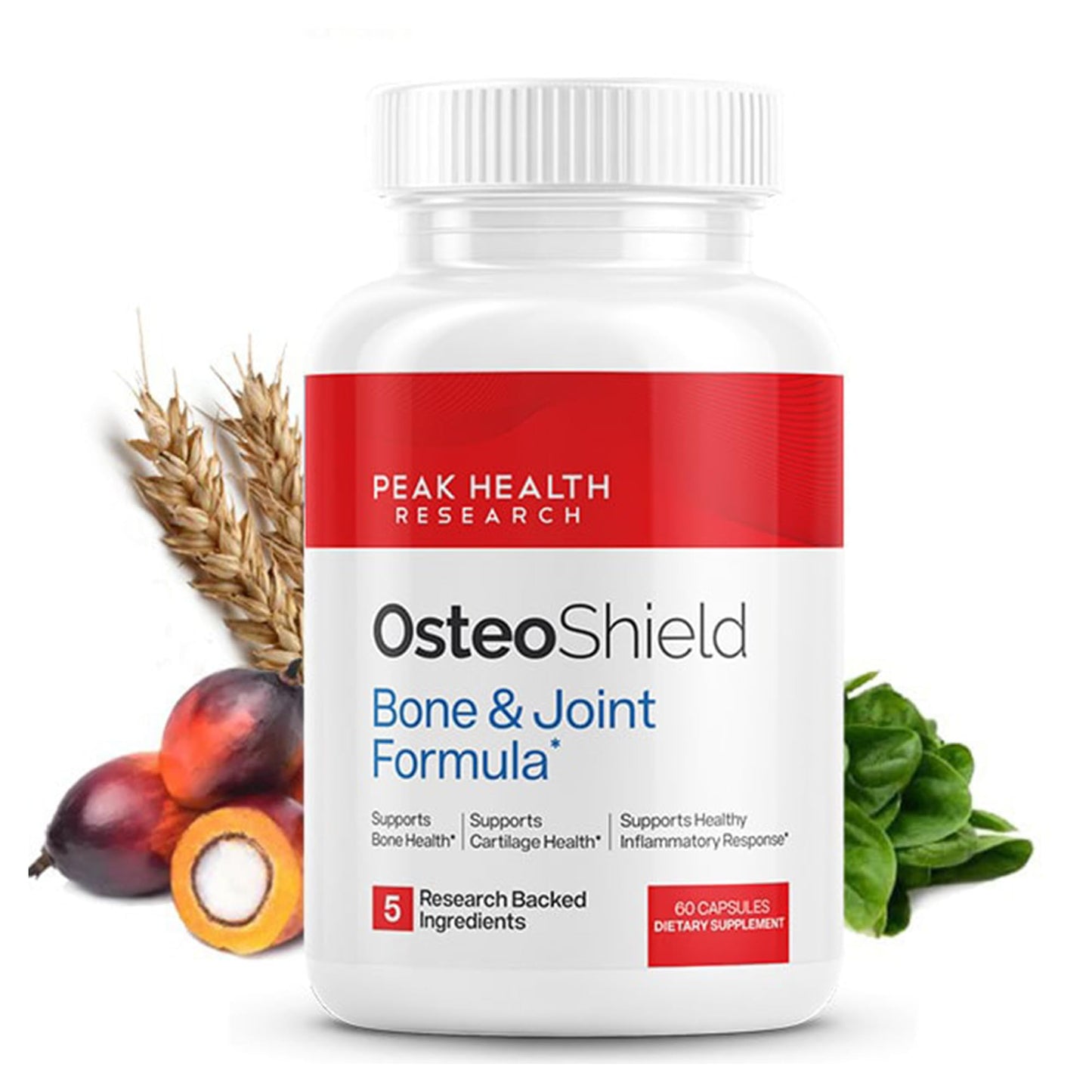 OsteoShield Peak Health Research — Bone & Joint Formula with Vitamin D3, K2 & Aquamin | 60 Capsules
