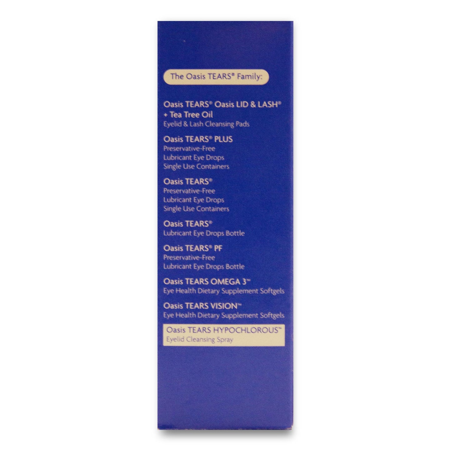 OT7400 Oasis TEARS HYPOCHLOROUS Eyelid & Lash Cleansing Spray – 0.012% HOCl, 1.86 fl oz