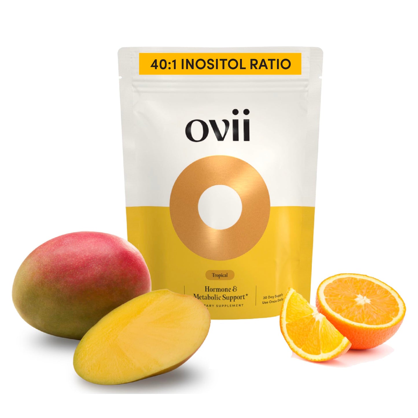 Ovii Ovarian Support for Women – Hormonal & Metabolic Balance (40:1 Myo-Inositol + Reducose) Tropical, 30 Ct