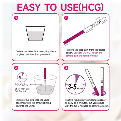 Home Fertility Tracker: Ovulation & Pregnancy Test Strips Kit (50 LH, 20 HCG)