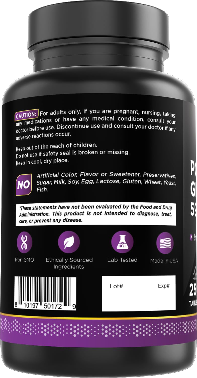 Oxify Potassium Gluconate 595 mg - 250 Tablets | Gluten-Free, Non-GMO | USA Made
