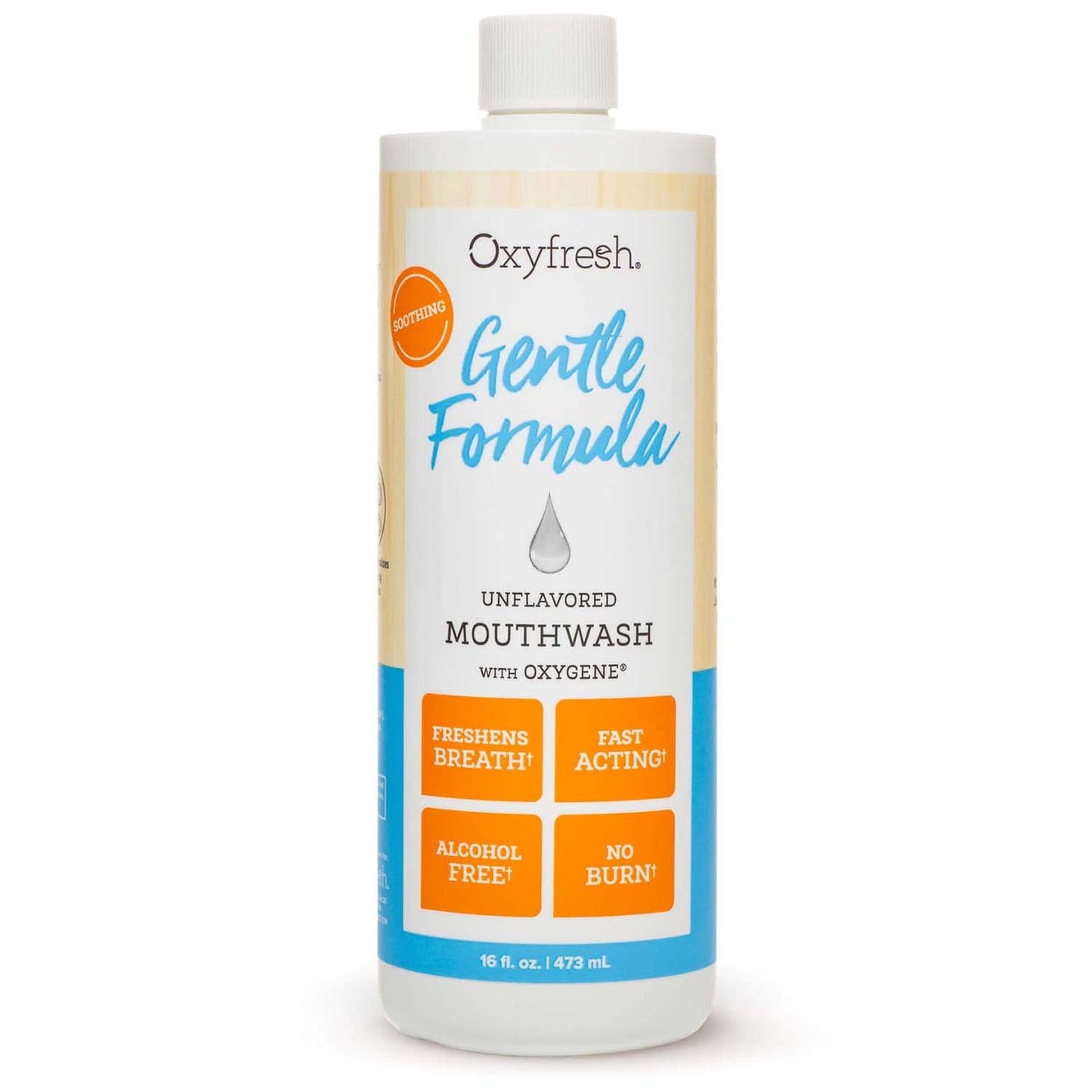 Oxyfresh Gentle Formula Unflavored Mouthwash – Ultra Sensitive Gums & Teeth – No Mint, Zero Alcohol, Flavor Free – 16 oz