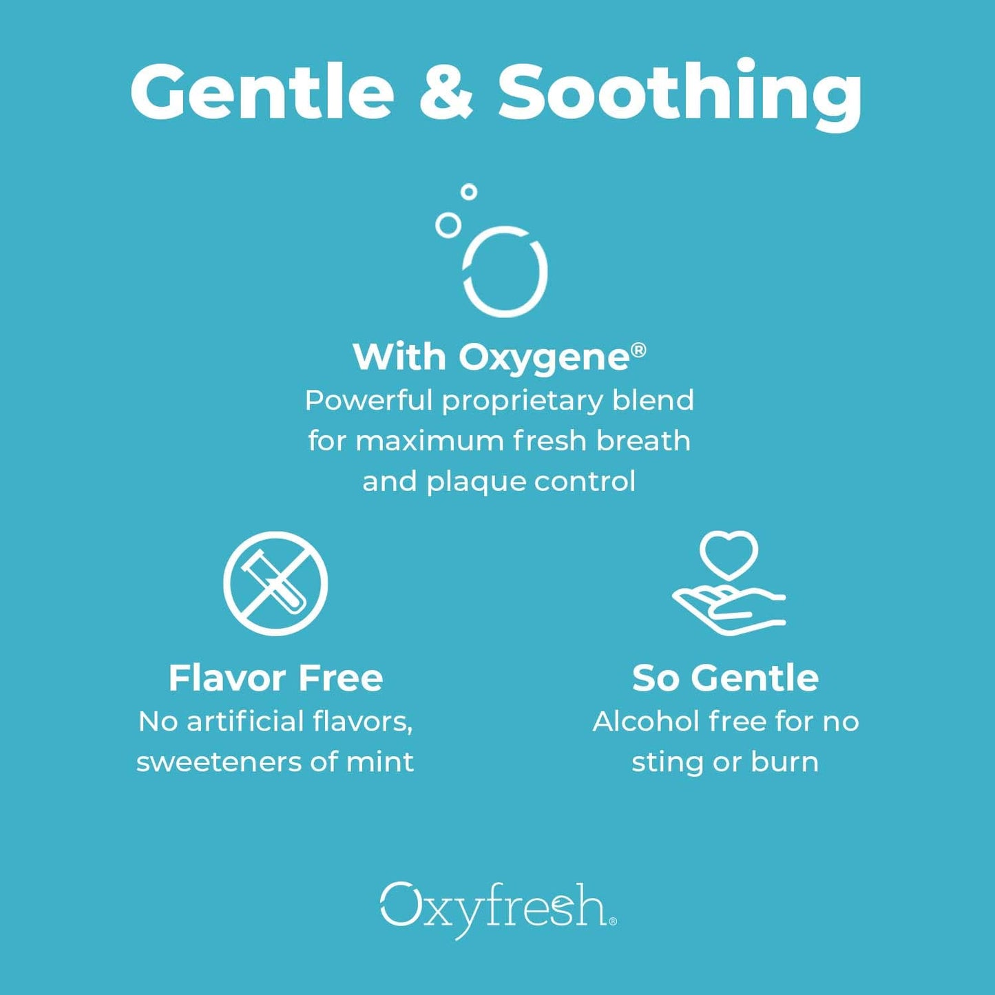 Oxyfresh Gentle Formula Unflavored Mouthwash – Ultra Sensitive Gums & Teeth – No Mint, Zero Alcohol, Flavor Free – 16 oz