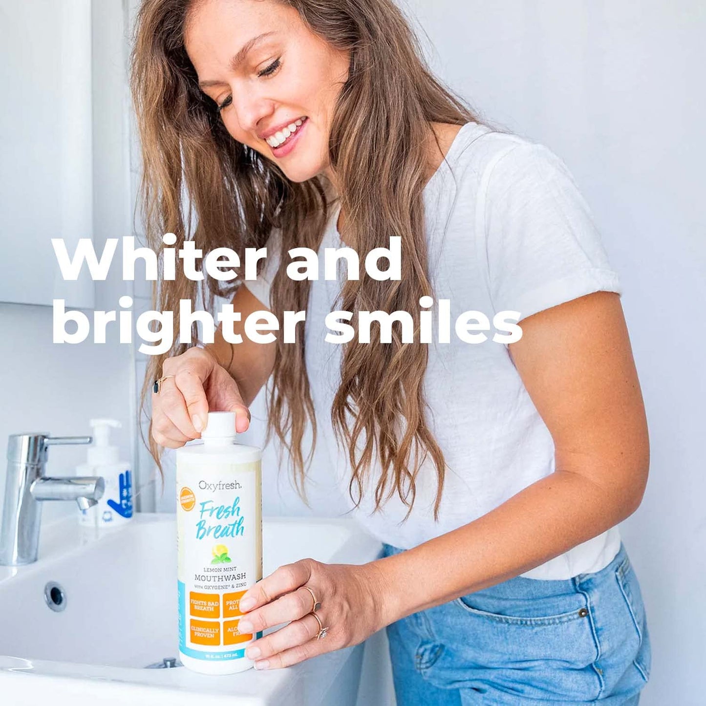 Oxyfresh Lemon Mint Mouthwash – SLS & Fluoride Free, Alcohol Free | 16 Fl Oz