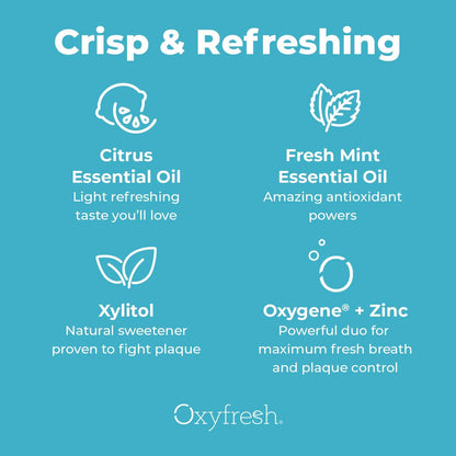 Oxyfresh Lemon Mint Fresh Breath Mouthwash – SLS & Fluoride Free, Alcohol Free – 16 Fl Oz (Pack of 3)