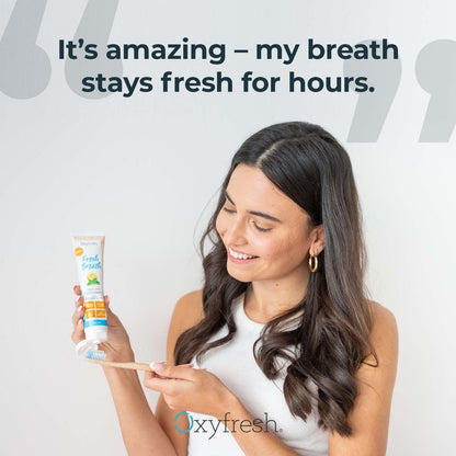 Oxyfresh Premium Lemon Mint Fresh Breath Toothpaste – SLS & Fluoride Free, Low Abrasion, 5oz Pack of 2