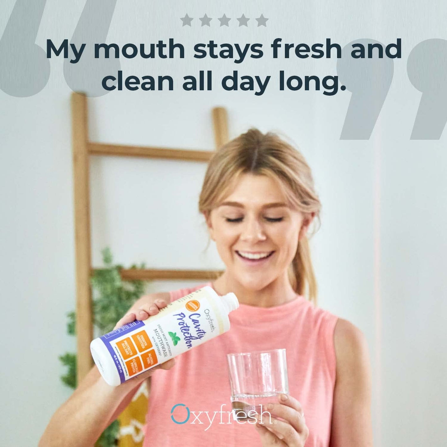 Oxyfresh Cavity Protection Fluoride Mouthwash – Non-Staining, Alcohol-Free (16 oz Pack of 2)