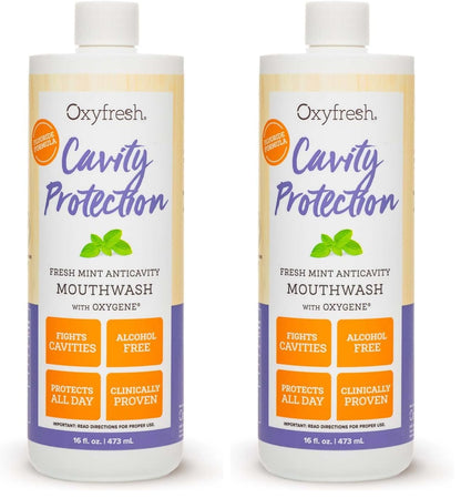 Oxyfresh Cavity Protection Fluoride Mouthwash – Non-Staining, Alcohol-Free (16 oz Pack of 2)