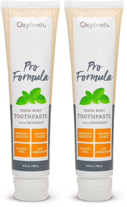 Oxyfresh Pro Formula Fresh Mint Toothpaste – Gentle Low Abrasion, Fluoride-Free, 5.5 oz Pack of 2