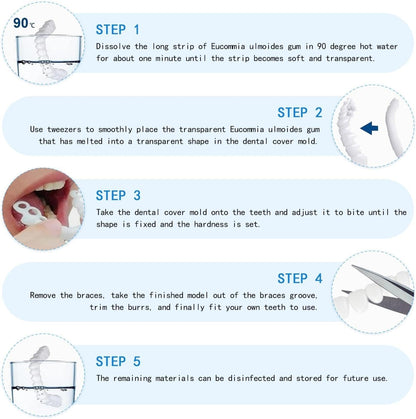 2 Pairs Temporarily Adjustable Smile Aligners – Natural & Comfortable for Men & Women (White)