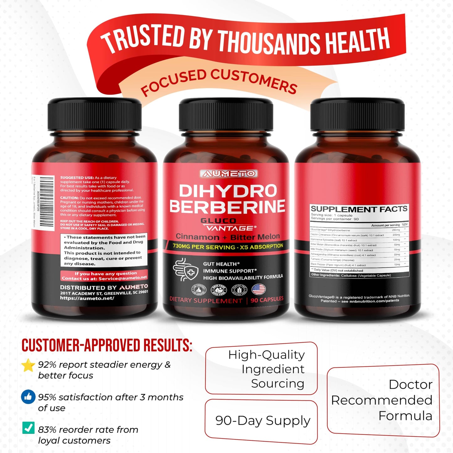 8 in 1 Dihydroberberine Supplement – Digestive Support & Immunity (90 Count)