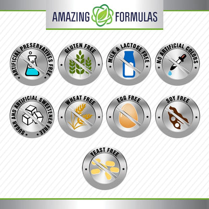 Amazing Formulas ALA/ALC 750 mg Capsules – Non-GMO, Gluten-Free, Made in USA (120 Count)