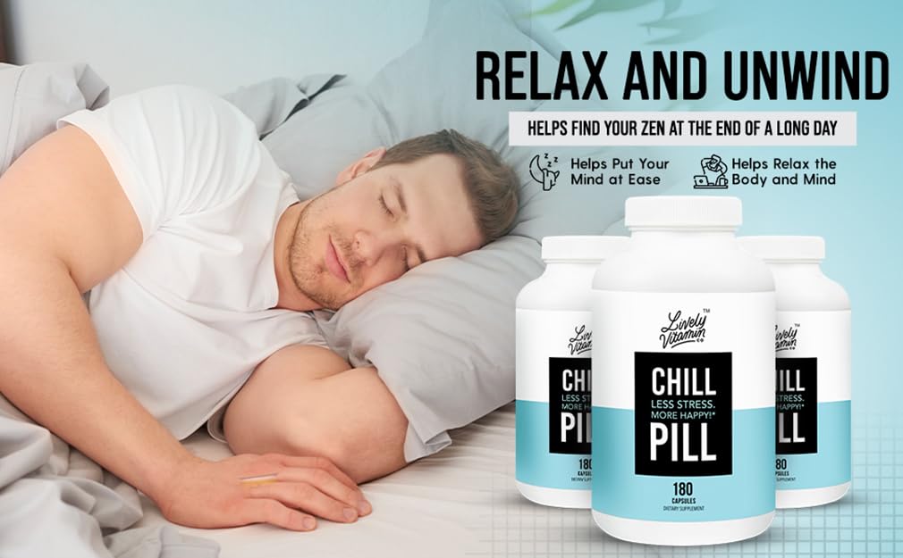 Chill Pill - Calm Mood, Relax & Restful Sleep | LIVELY VITAMIN CO. - 180 Vegan Capsules