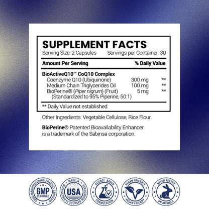 Research Verified CoQ10 – 250mg Pure CoQ10 with Bioperine, 180 Vegan Capsules | Enhanced Absorption