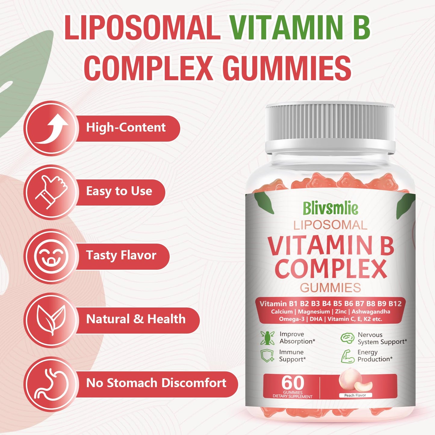 33-In-1 Liposomal Vitamin B Complex Gummies – B1 to B12 + C, D3 & K2 | Energy, Immunity & Heart Support