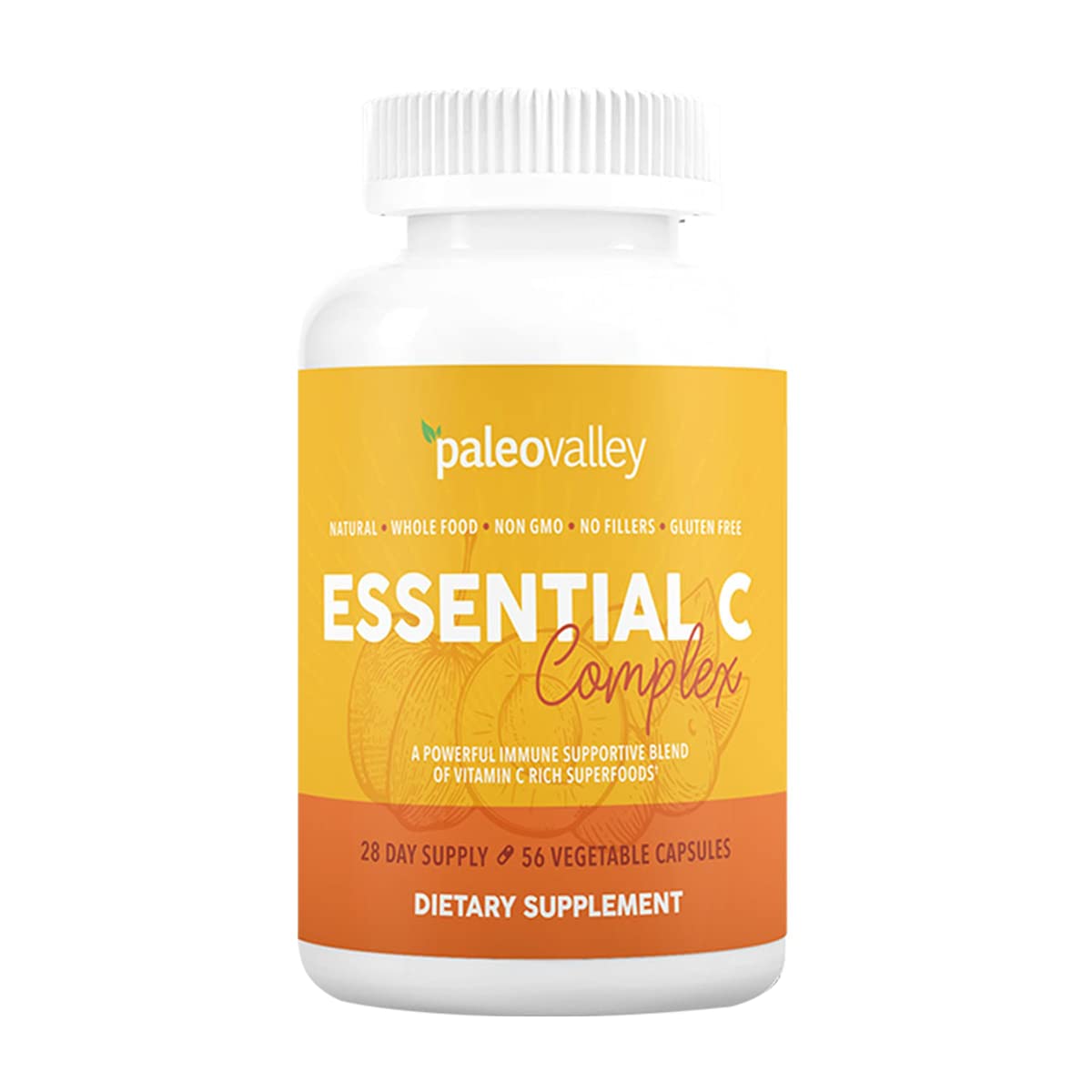 Paleovalley Essential C Complex – Organic Vitamin C from Acerola, Camu Camu & Amla – USA Made