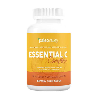 Paleovalley Essential C Complex – Organic Vitamin C from Acerola, Camu Camu & Amla – USA Made