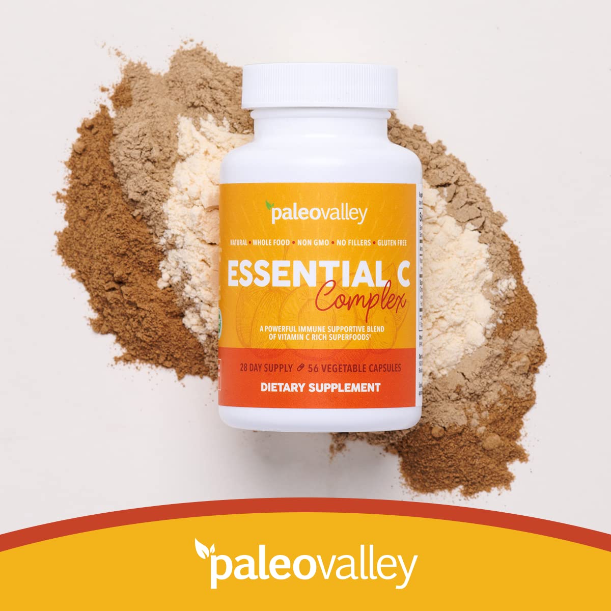 Paleovalley Essential C Complex – Organic Vitamin C from Acerola, Camu Camu & Amla – USA Made
