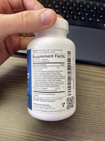 Paleovalley NeuroEffect: Focus, Memory & Energy with 8 Mushroom Extracts | 28-Day Supply