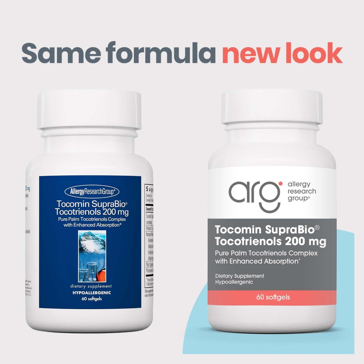 Allergy Research Group Tocomin SupraBio Tocotrienols 200 mg – Palm Tocotrienol Complex, Vitamin E | 60 Softgels