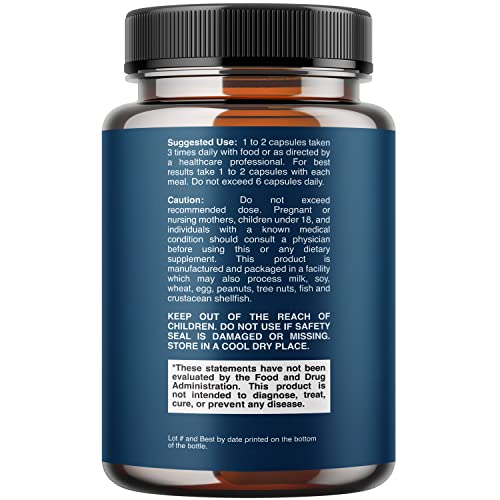 Digestive Enzyme Supplements for Gut Health - Pancreatin Digestive Enzymes for Digestion Upset Stomach Relief and Leaky Gut Repair - Pure Enzymes Digestion Supplement Women and Men