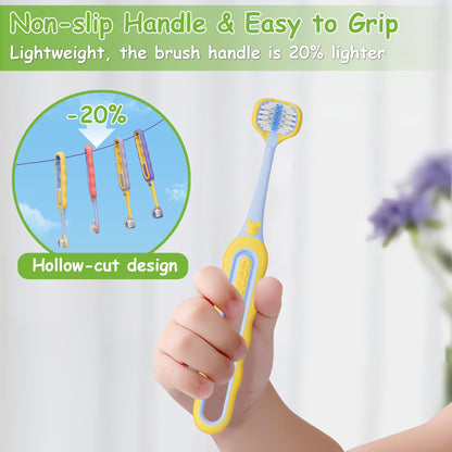 PANIMOSI 8-Pack Toddler Toothbrush – 3-Sided, Ultra-Soft Bristles, Ages 1-12