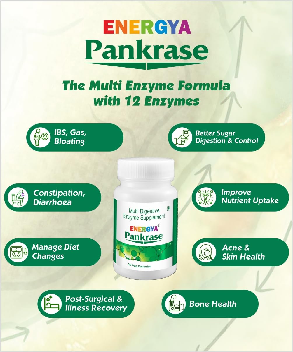 PANKRASE | Physician-Trusted Digestive Enzymes (12) for Gas & Bloating | Hi-Tech Processing