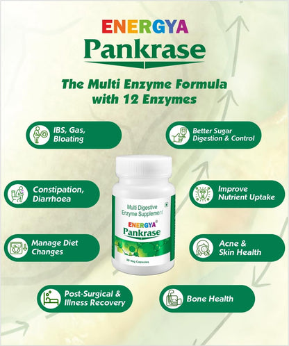 PANKRASE | Physician-Trusted Digestive Enzymes (12) for Gas & Bloating | Hi-Tech Processing