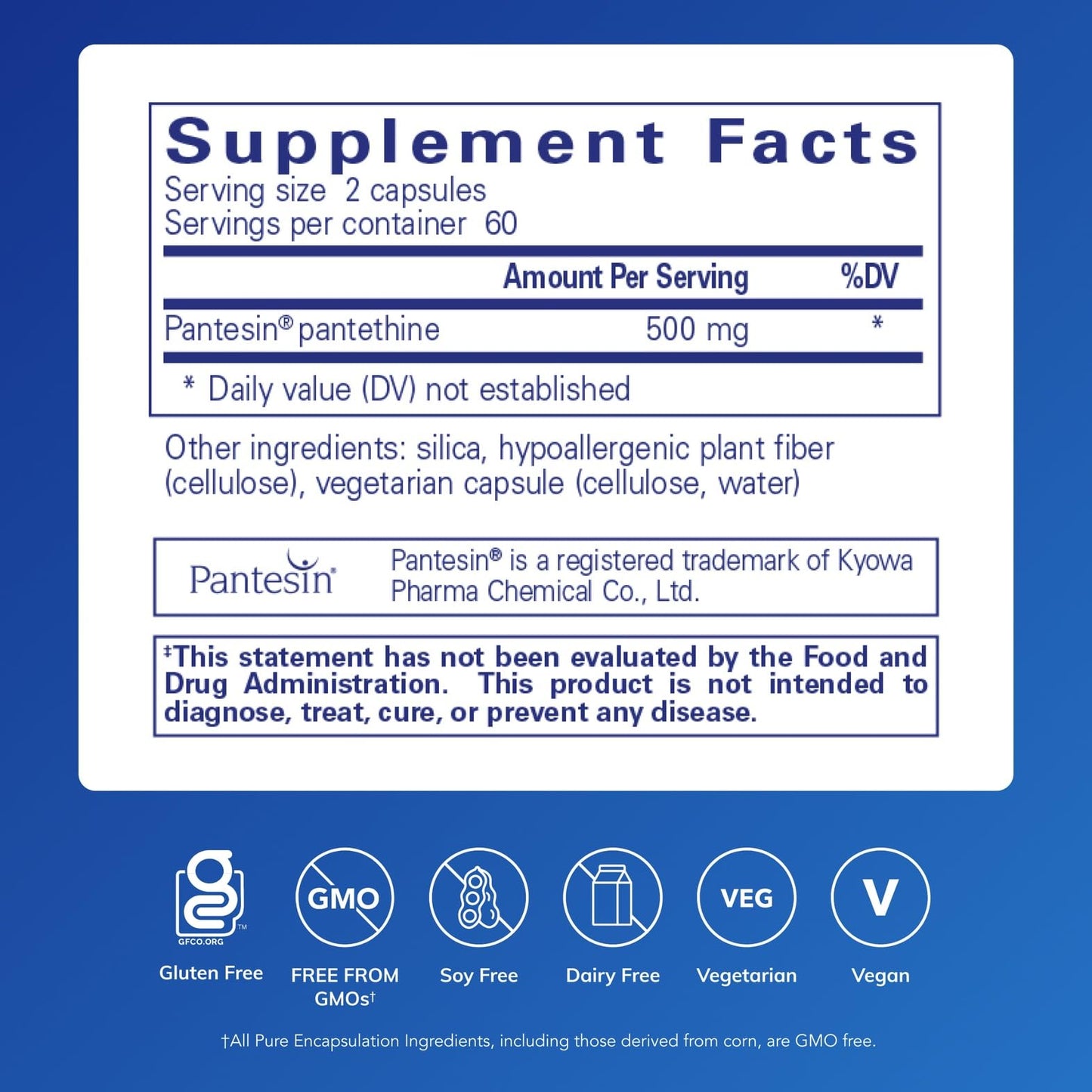 Pantethine | Hypoallergenic Lipid Metabolism & Cardio Support | 120 Capsules | Pure Encapsulations