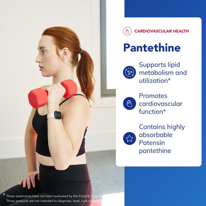 Pantethine | Hypoallergenic Lipid Metabolism & Cardio Support | 120 Capsules | Pure Encapsulations