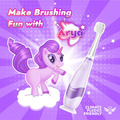 Papablic Arya Toddler Sonic Electric Toothbrush | Unicorn Cover & LED Timer