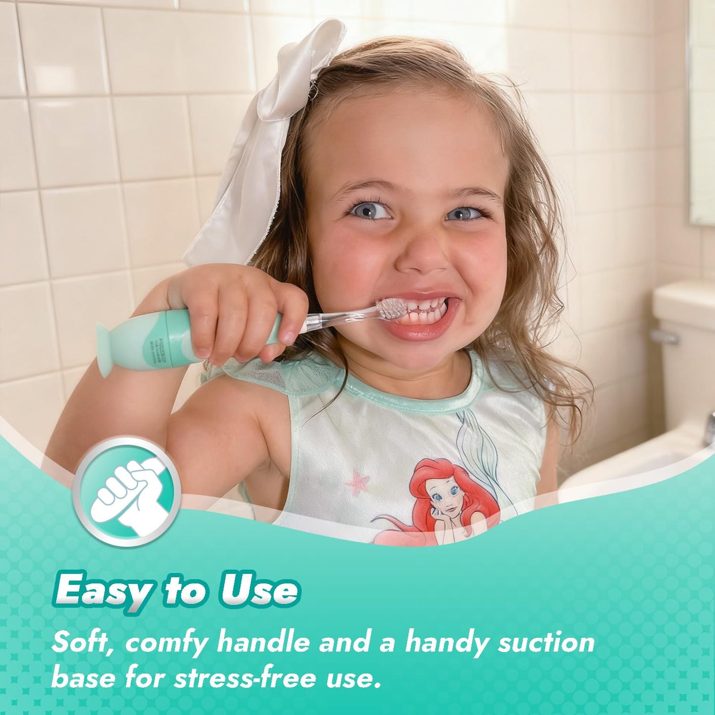 Papablic Jo Toddler Sonic Electric Toothbrush (Ages 1-3) – Dino Cover, 4 Brush Heads, LED Timer