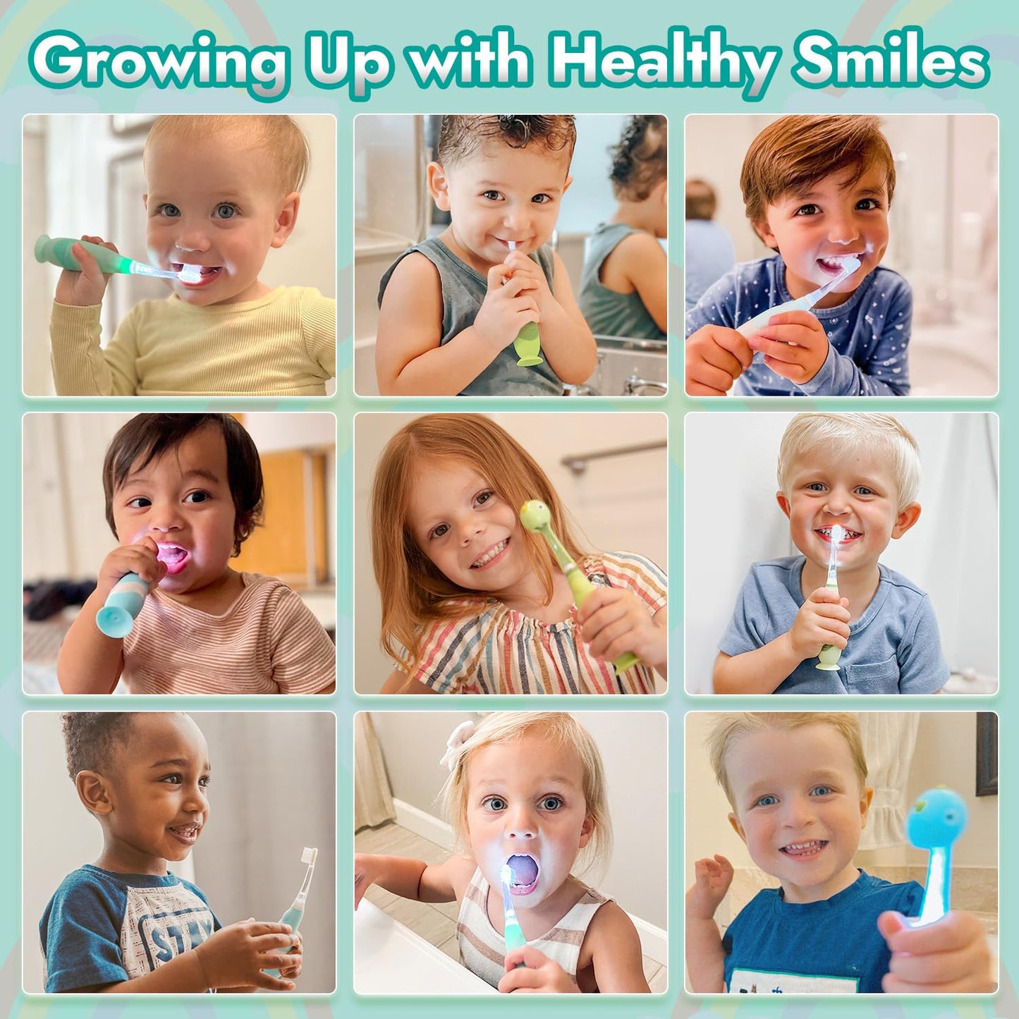Papablic Jo Toddler Sonic Toothbrush (Ages 1-3) – Dino Cover & LED Timer