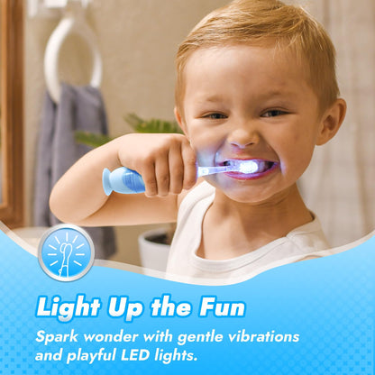 Papablic Pippin Toddler Sonic Electric Toothbrush for Ages 1-3 | Penguin Cover, LED Timer