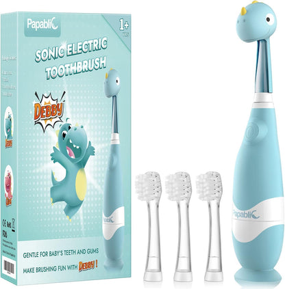 Papablic Toddler Sonic Electric Toothbrush for 1-3 Years | Debby Dino Cover