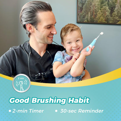 Papablic Toddler Sonic Electric Toothbrush for 1-3 Years | Debby Dino Cover