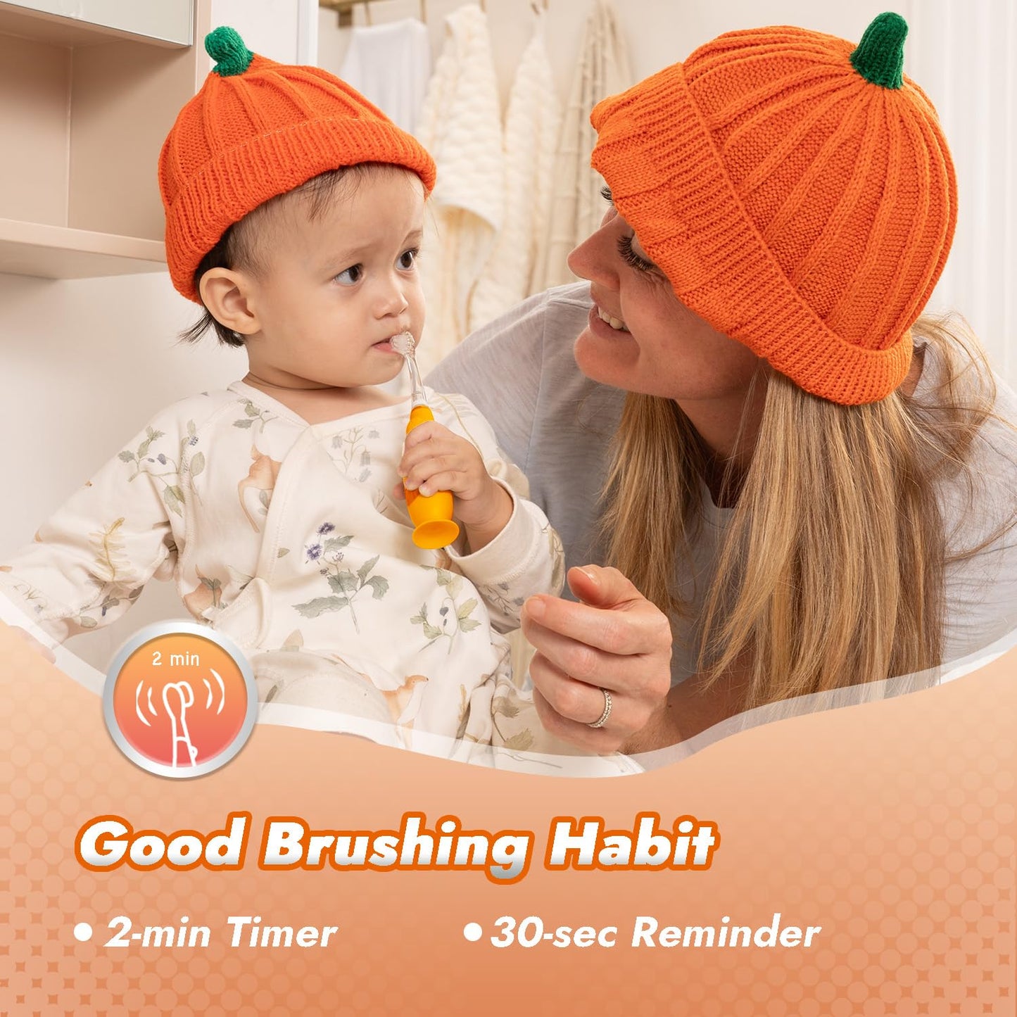 Papablic Ruby Toddler Sonic Toothbrush – Ages 1-3, Reindeer Cover