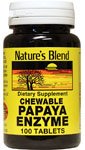 Papaya Enzyme 100 Chewables - 60 mg Papain per Serving | Nature's Blend
