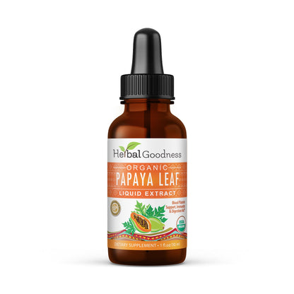 Herbal Goodness Papaya Leaf Extract 1oz – 15X Concentrated Organic Papaya Liquid