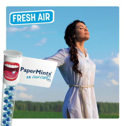 PaperMints CoolCaps Instant Fresh Breath Mints - Sugar-Free, 10 Tubes (18 capsules each) Keto-Friendly Peppermint