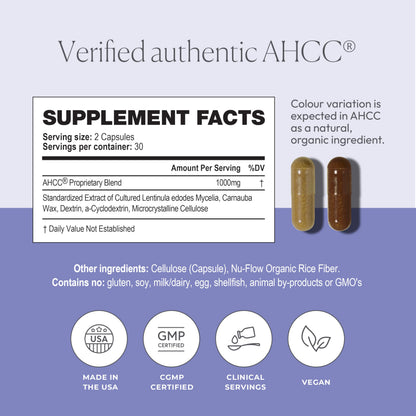 Papillex AHCC Supplement - Maximum Strength Immune Support, 60 Veggie Capsules