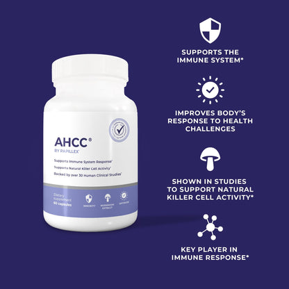 Papillex AHCC Supplement - Maximum Strength Immune Support, 60 Veggie Capsules